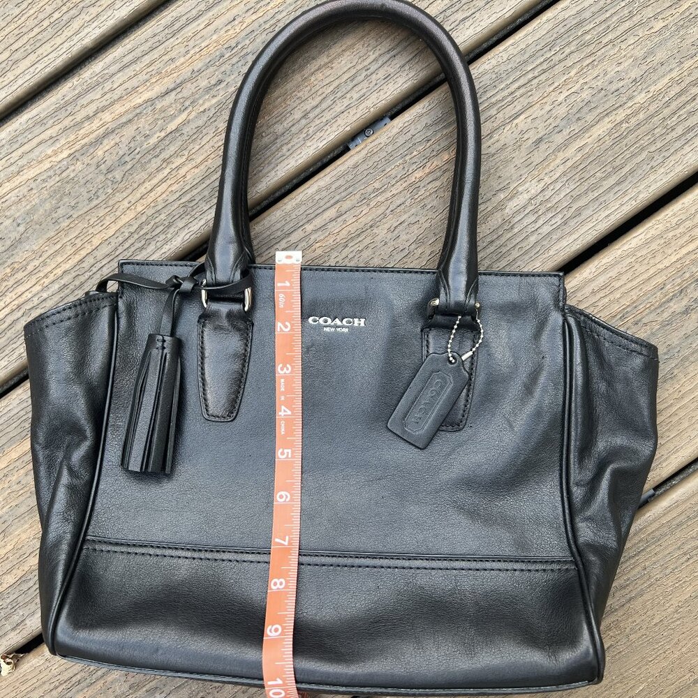 Coach Legacy Candace Black Genuine Leather Tote Purse Bag - Picture 5 of 12